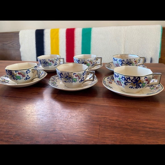 Antique Royal Doulton Burslem Cups and Saucers 6